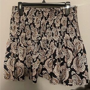 Anthropologie Black and Cream Paisley Skirt